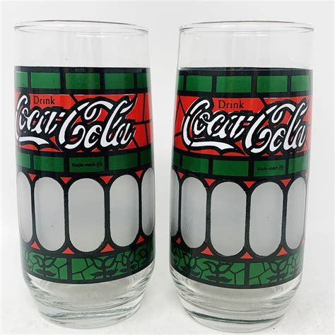 tiffany style coca cola glasses